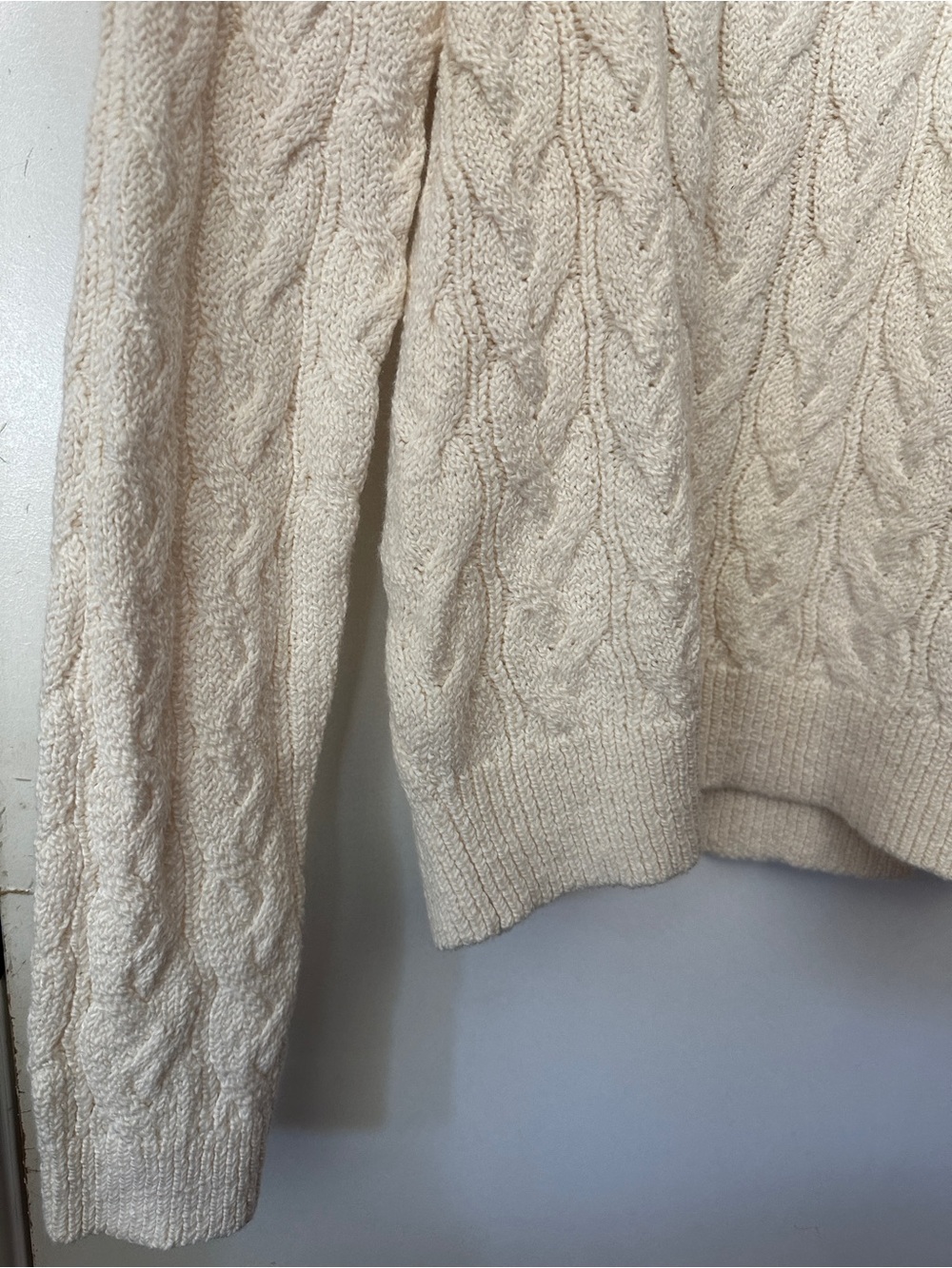 J.Crew Factory Cable Knit Mockneck Sweater Cream Small NWT - Picture 3 of 6